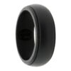 Black Mens grooved silicone ring