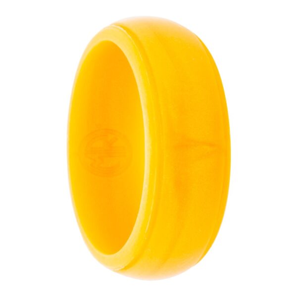 gold grooved silicone ring