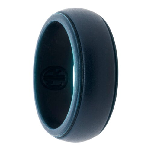 navy grooved silicone ring