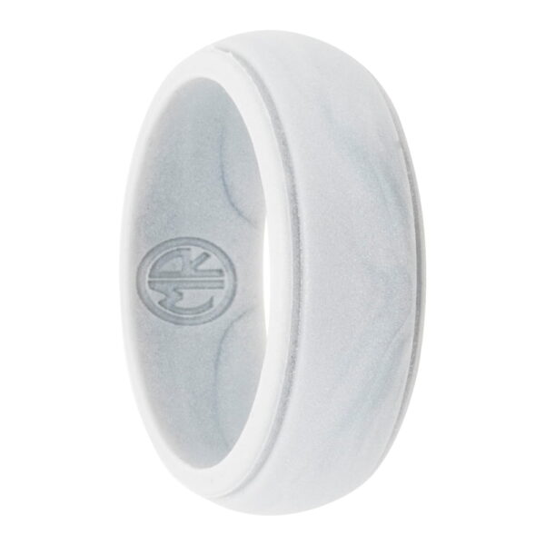 white grooved silicone ring