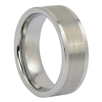 Brushed titanium ring