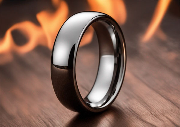 tungsten ring in fire