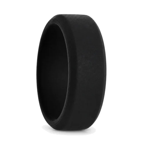 Flat 8mm Black Men's Silicone Ring