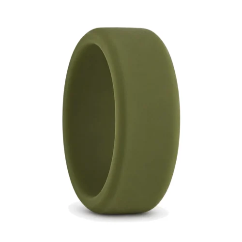 Flat 8mm Khaki Men's Silicone Ring
