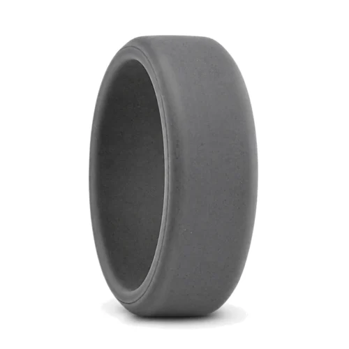 Flat 8mm Grey Men's Silicone Ring