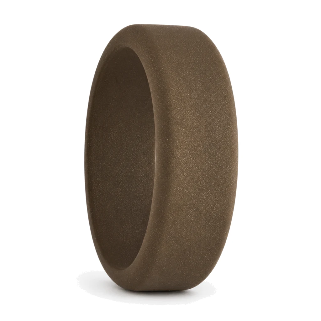 Flat 8mm Bronze Men's Silicone Ring