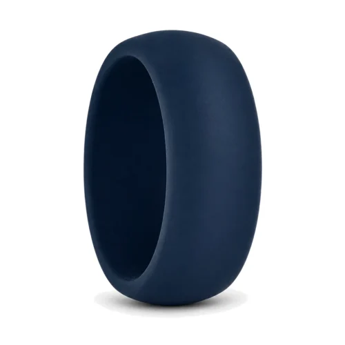 9mm Mens Ultra Wide Navy Silicone Ring