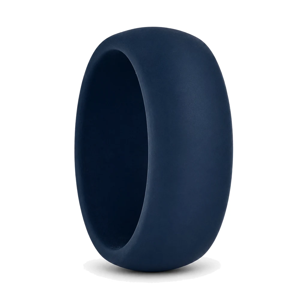 9mm Mens Ultra Wide Navy Silicone Ring