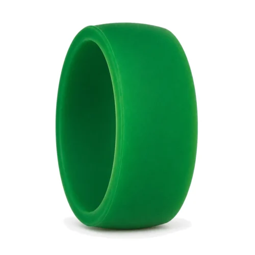 9mm Mens Ultra Wide Green Silicone Ring