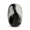 8.7mm Dome Black and White Mens Silicone Ring