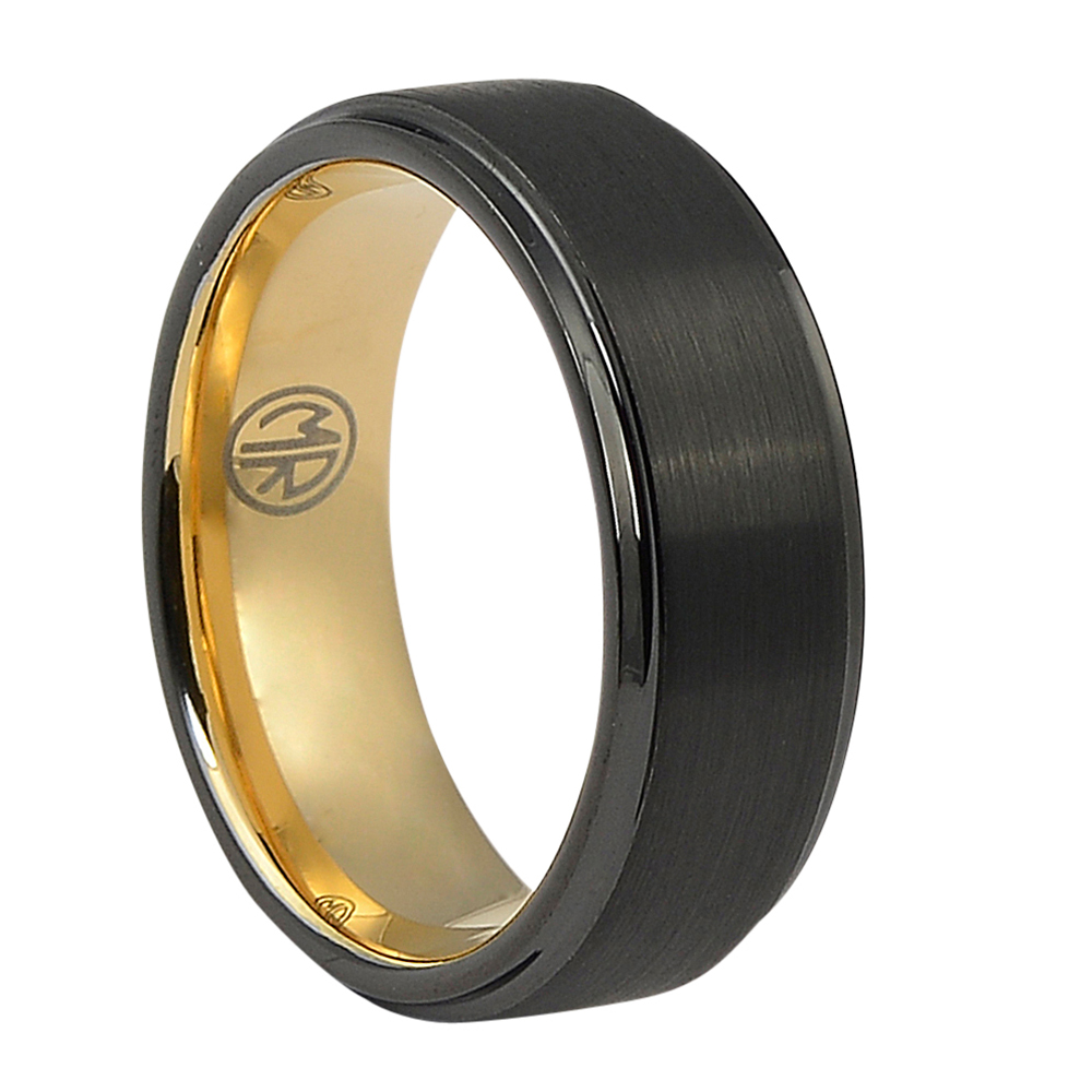 Mr Dynamic Black and Gold Tungsten Ring