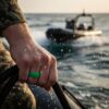 9mm Mens Ultra Wide Green Silicone Ring