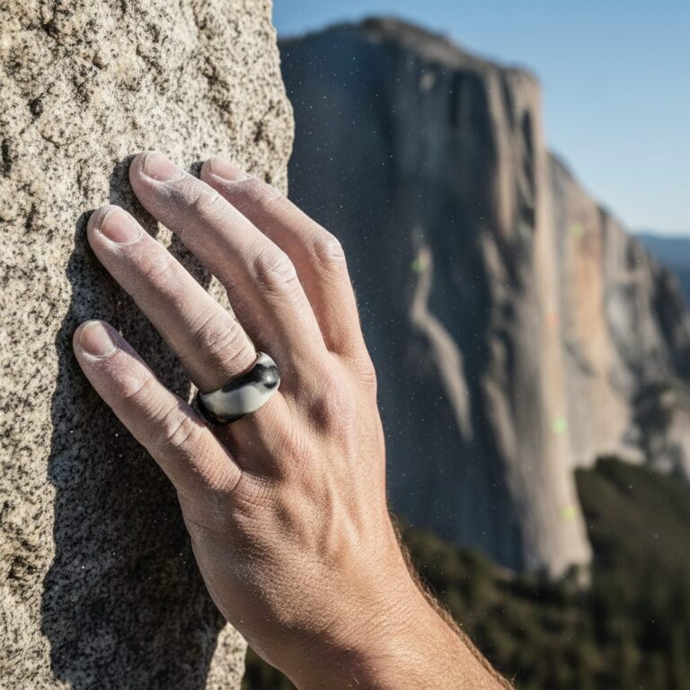 8.7mm Dome Black and White Mens Silicone Ring