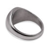Polished Steel Round Mens Signet Ring