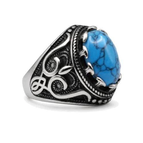 Azure Carved Signet Ring