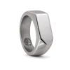 Liam Pointed Edge Steel Signet Ring