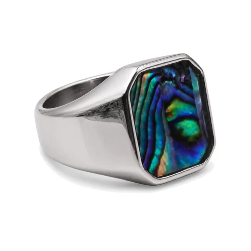 Lustra Abalone Shell Square Signet Ring