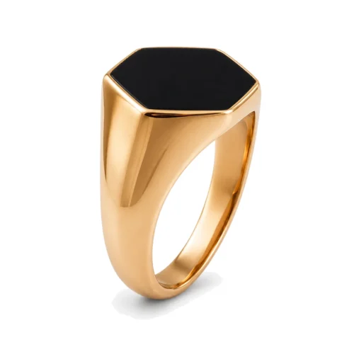 Hexis: The Hexagon Gold Signet Ring
