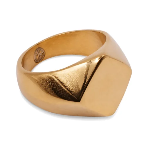 Zenith Diamond-Faced Gold Signet Ring