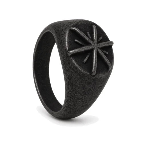Voyager Compass Signet Ring with Distressed Finish