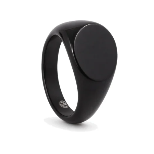 Geo: Polished Black GeometricSignet Ring