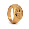 Meridian Golden Compass Minimalist Signet Ring