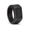 Liam Pointed Edge Raw Brushed Signet Ring