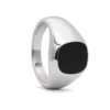 Maverick Polished Signet Ring with Black Face