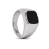 Resolute Black Square Signet Ring