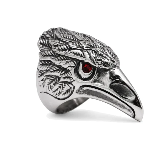 Talon Red-Eyed Eagle Steel Signet Ring