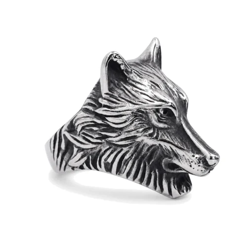Lupus Steel Wolf Signet Ring
