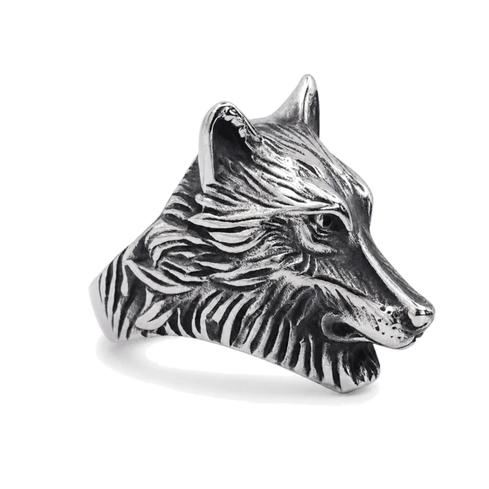 Lupus Steel Wolf Signet Ring