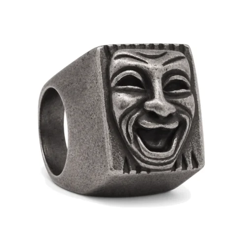 Rhapsody's Vintage Drama-Faced Silver Signet Ring
