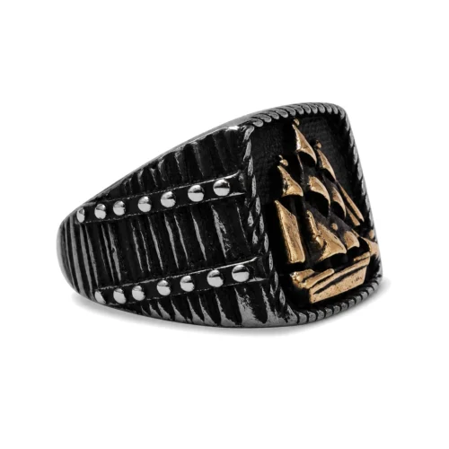 Golden Galleon Signet Ring