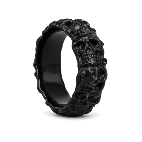 Rebel Black Skull Ring