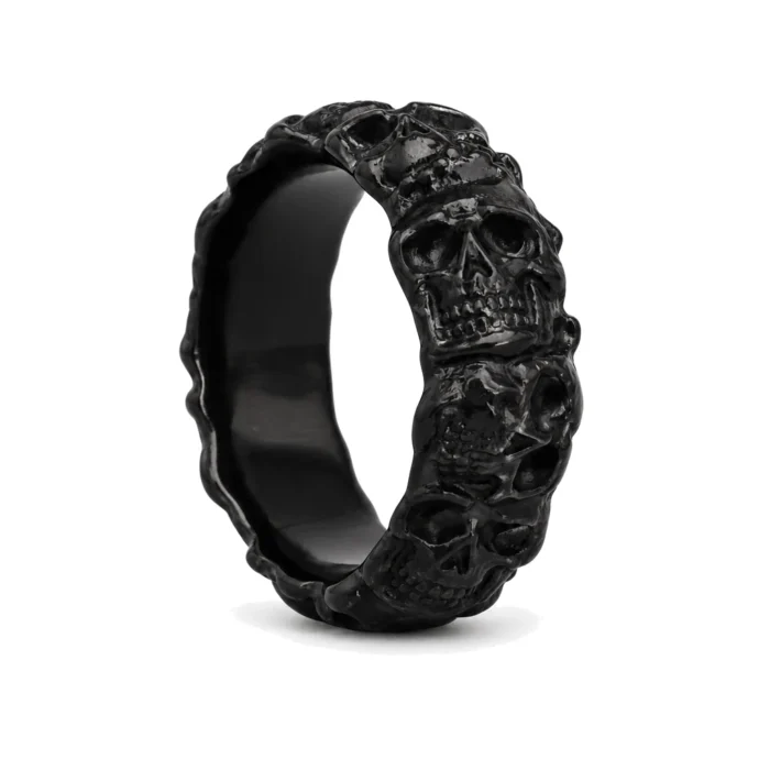 Rebel Black Skull Ring