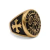 St. Michael Embossed Gold Signet Ring