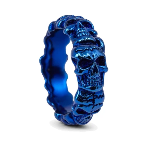 Rebel Blue Skull Ring