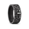 Aged Steel Hammered Signet Ring with Silver Cross