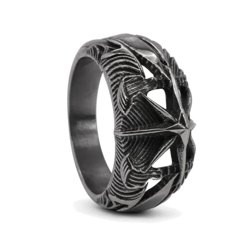 Polaris Aged Compass Signet Ring