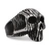 Hollow Wood-Carved Skull Signet Ring