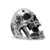 Nightshade Polished Vampire Skull Signet Ring