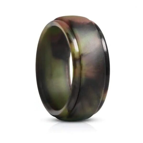 8mm step edge silicone ring for men