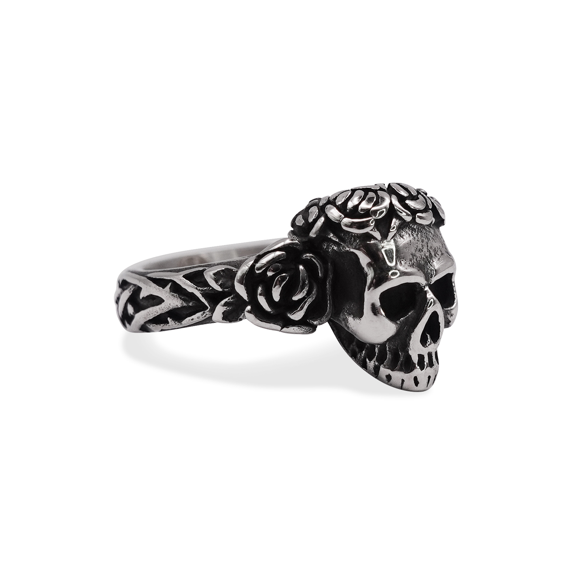 Gothic Tribute Gem Stainless Steel Skull Ring - The Gothic Merchant