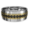 Black Diamond Eternity Gold Wedding Ring for Men