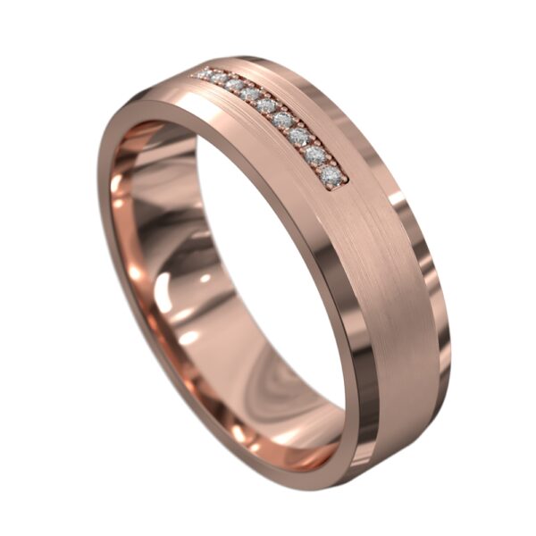 Rose Gold Mens Wedding Rings with Diamonds