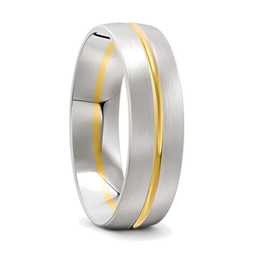 Extraordinary Style White & Yellow Gold Men's Wedding Ring
