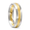 White and Yellow Gold Polished Mens Wedding Ring