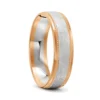 Grooved Rose and White Gold Mens Wedding Ring