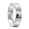 Sensational Flat Polished White Gold Mens Wedding Ring